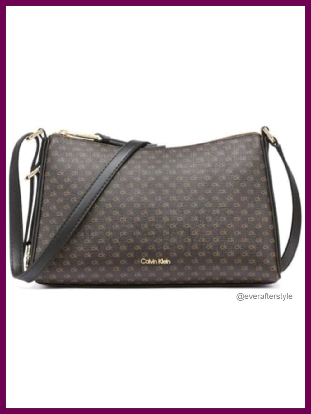 Mandy Top Zip Crossbody Monogram PVC Saddle Bag